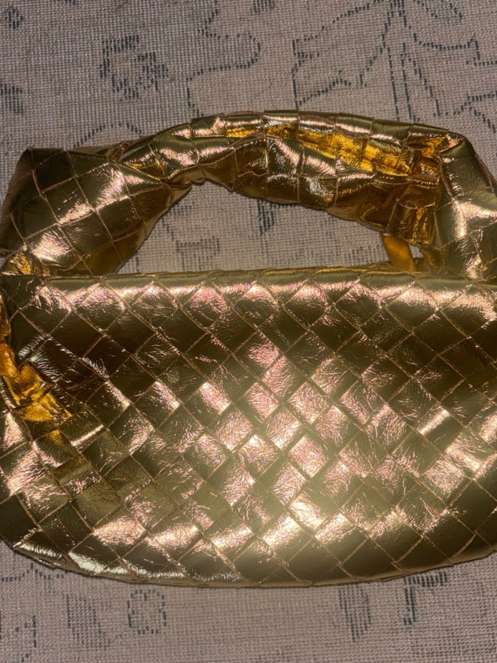 Gold Quilted Women’s Shoulder Bag